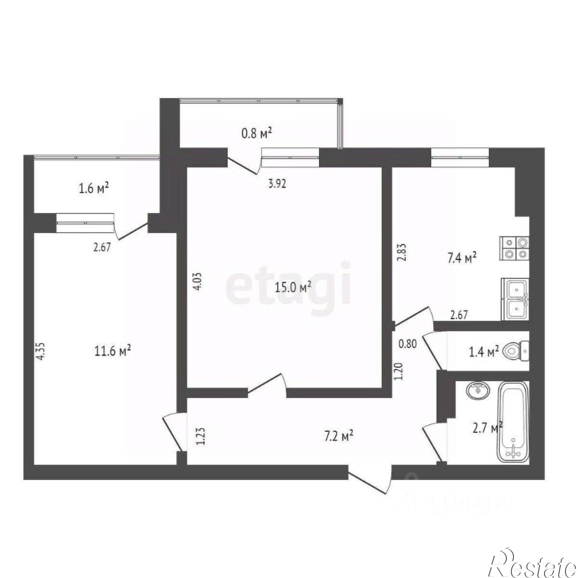 Купить квартиру за 7 200 000 рублей на ул Набережная, 1а