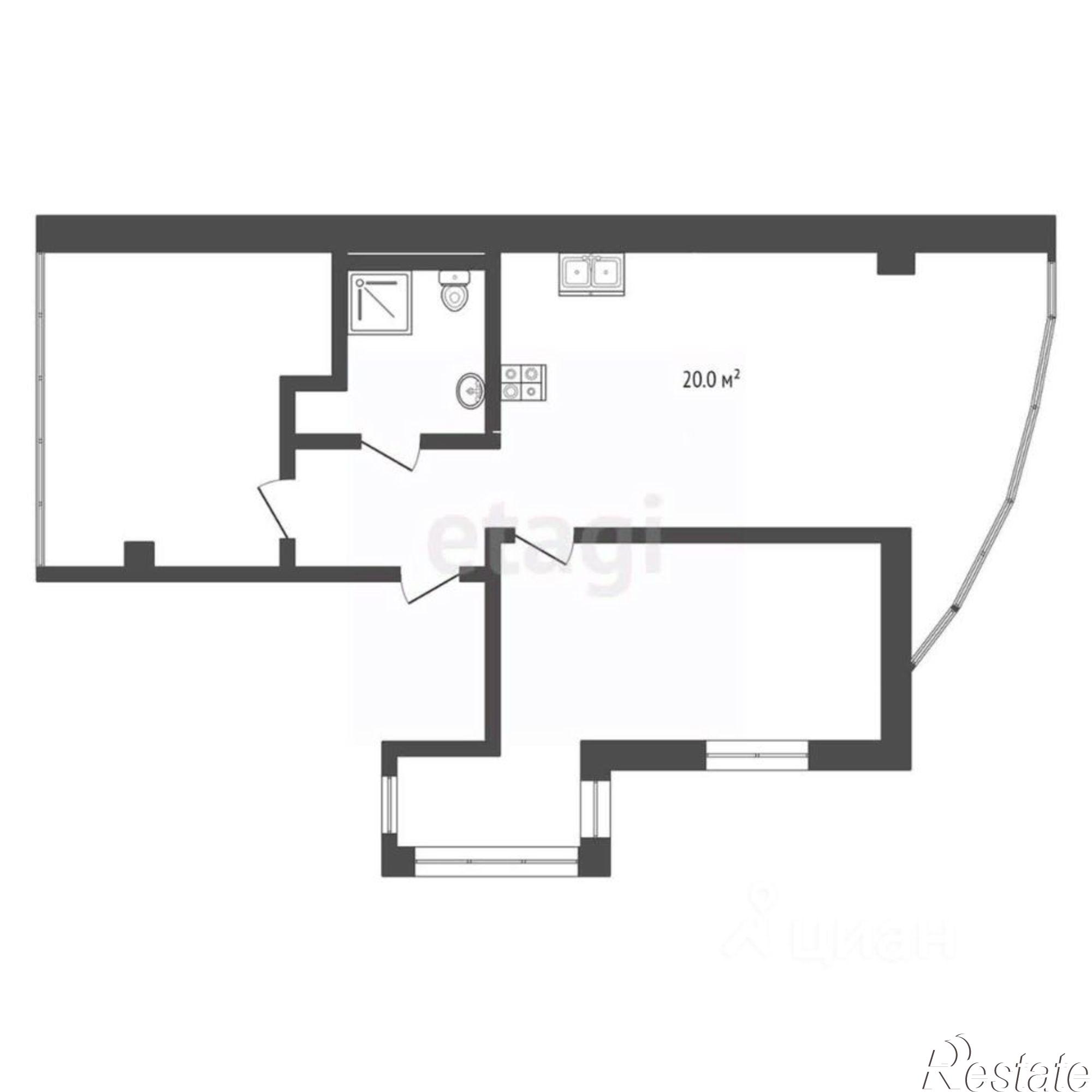 Купить квартиру за 19 900 000 рублей на Прибрежная улица, 1А