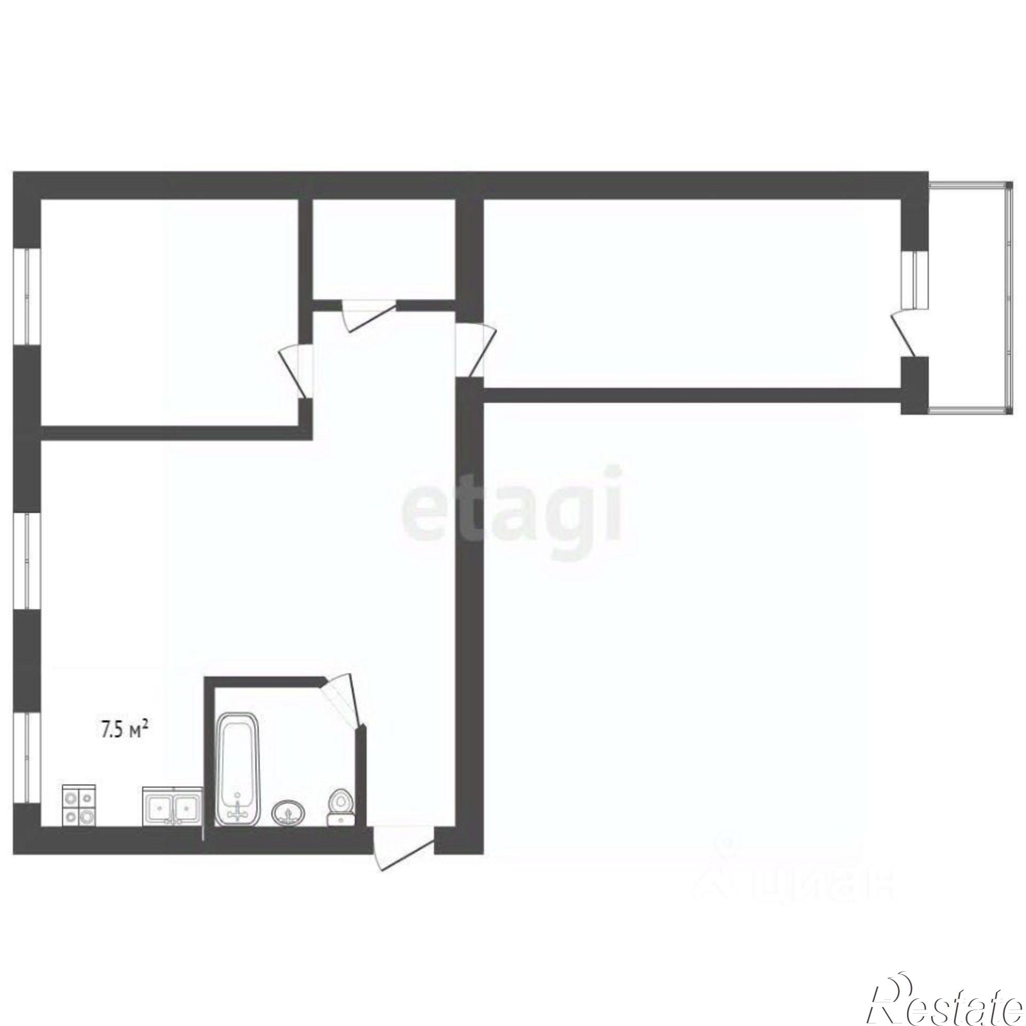 Купить квартиру за 6 200 000 рублей на ул Спортивная, 1