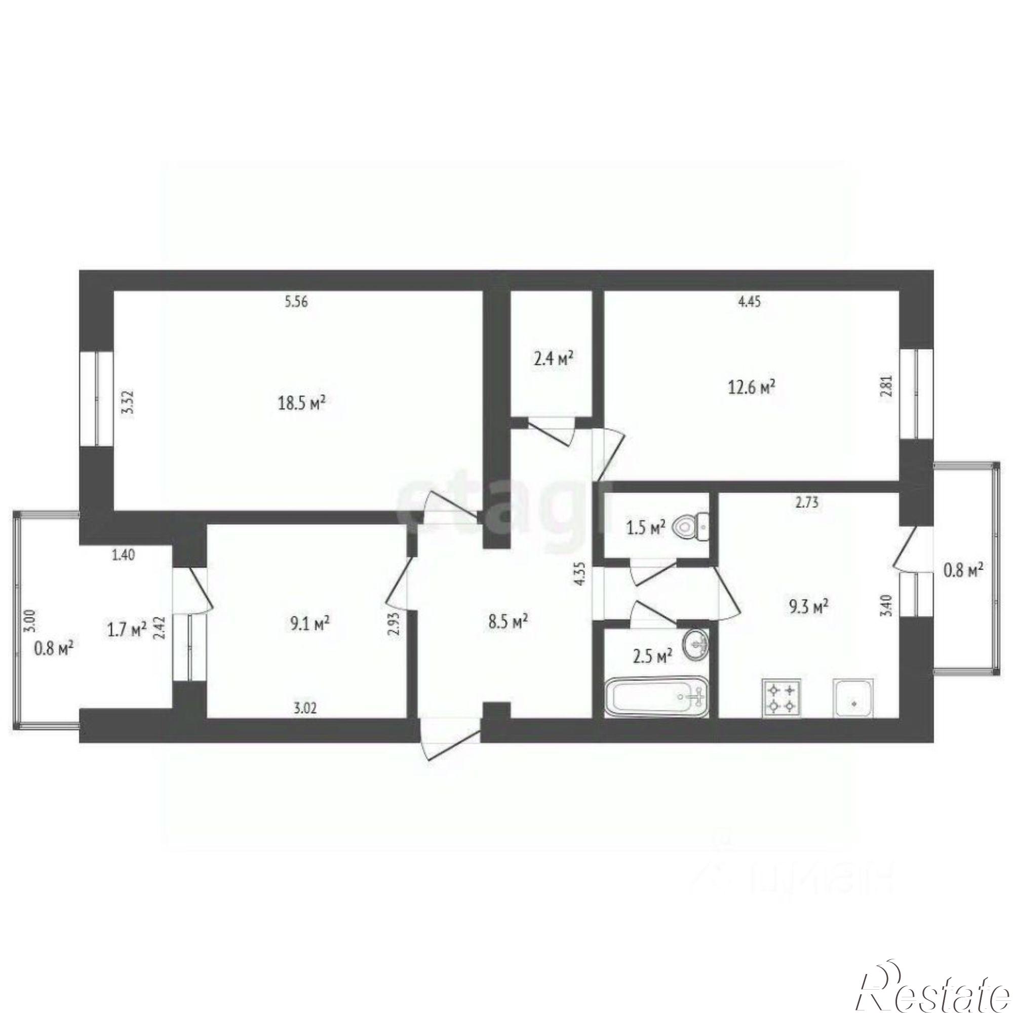 Купить квартиру за 6 650 000 рублей на ул Дзержинского, 25