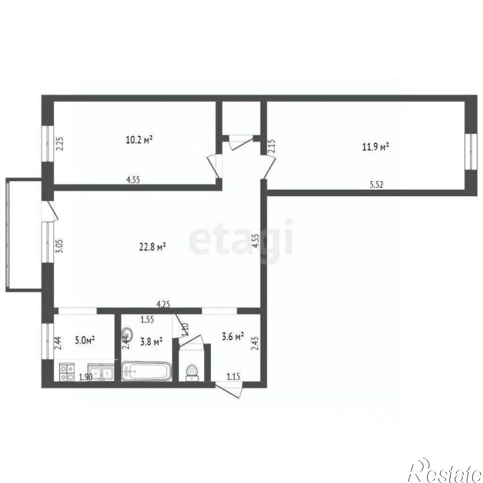 Купить квартиру за 6 300 000 рублей на мкр 2, 18