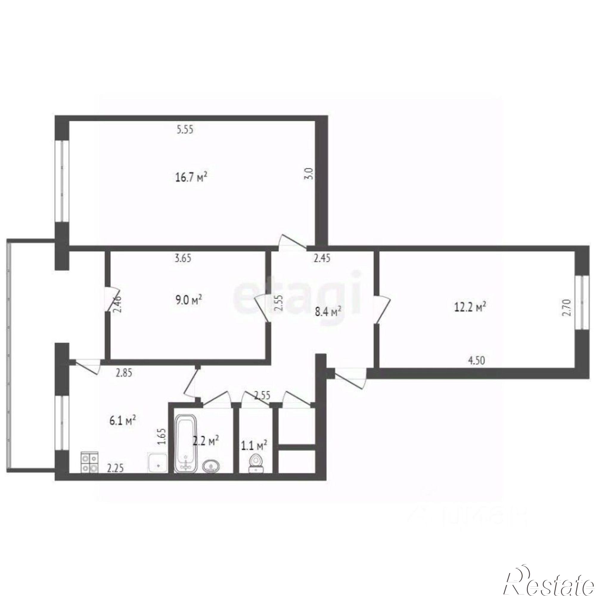 Купить квартиру за 7 500 000 рублей на улица Мичурина, 88