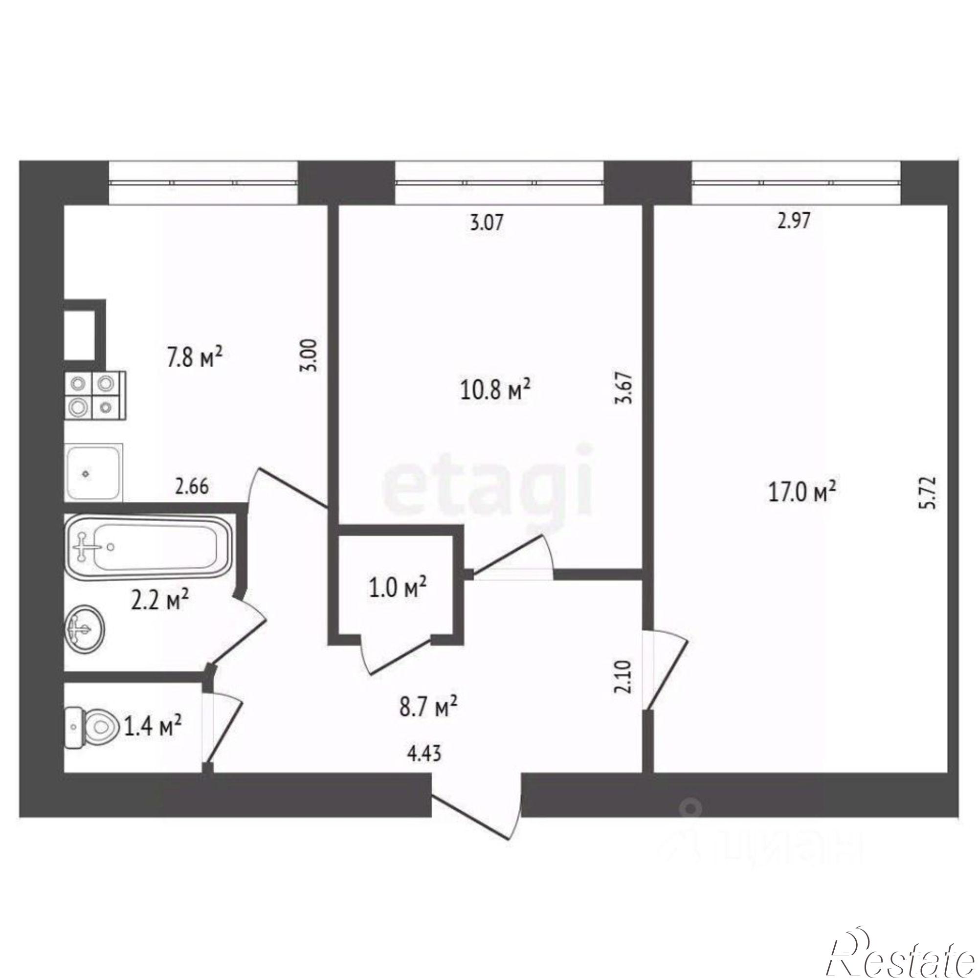 Купить квартиру за 3 500 000 рублей на мкр им Генерала Васильева, 3