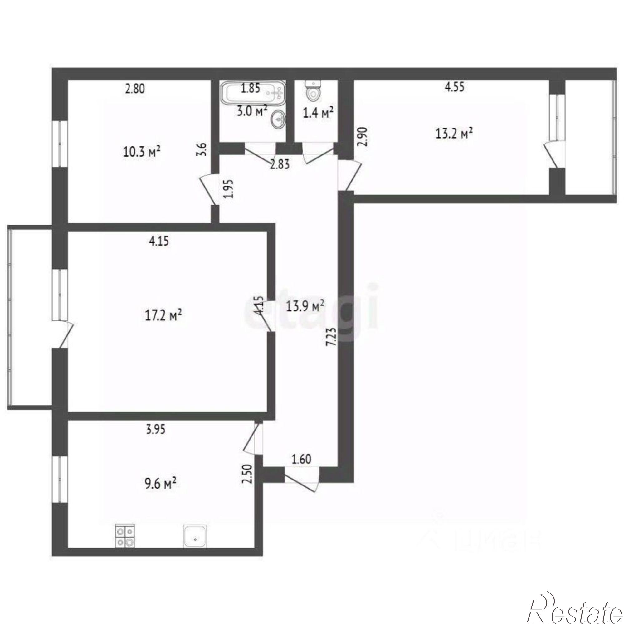 Купить квартиру за 6 700 000 рублей на 8-й микрорайон, 3