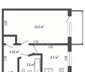 1-комн, 30кв м, этаж 5/5 ул Гагарина, 41