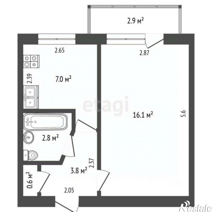 1-комн квартира улица Ленина, 6,  д. 6