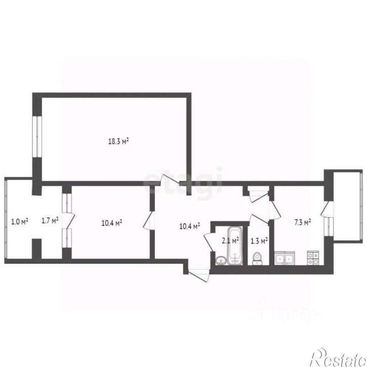 2-комн квартира Севастопольская улица, 17В,  д. 17В