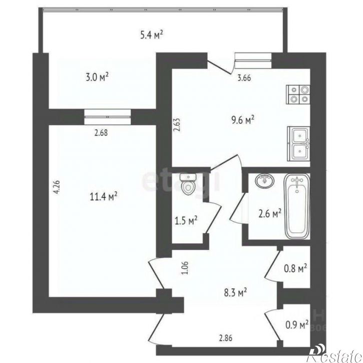 1-комн квартира Курортная улица, 4Е,  д. 4Е