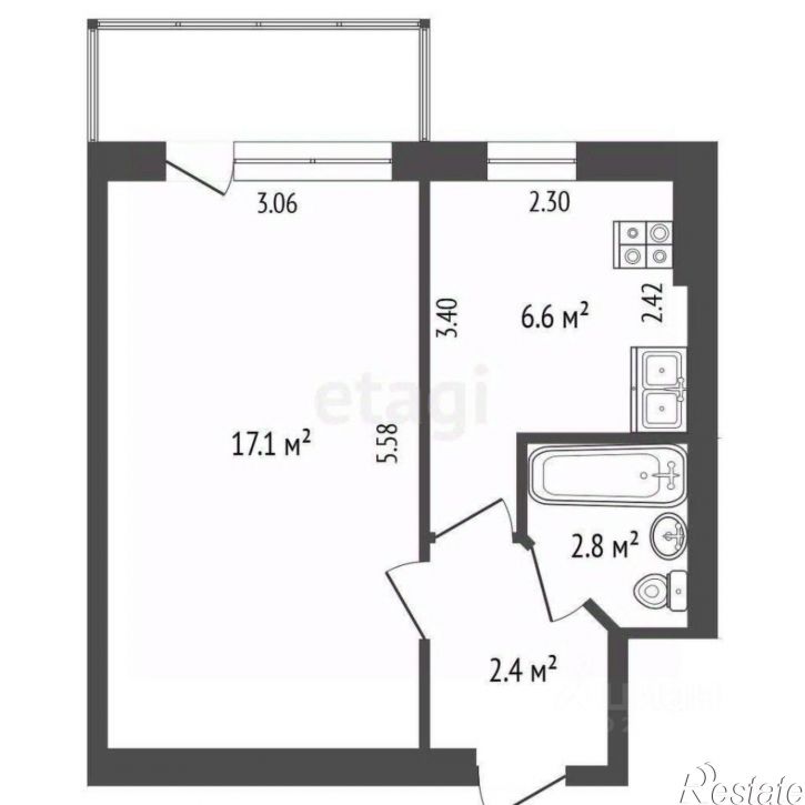 1-комн квартира проспект Генерала Острякова, 94,  д. 94