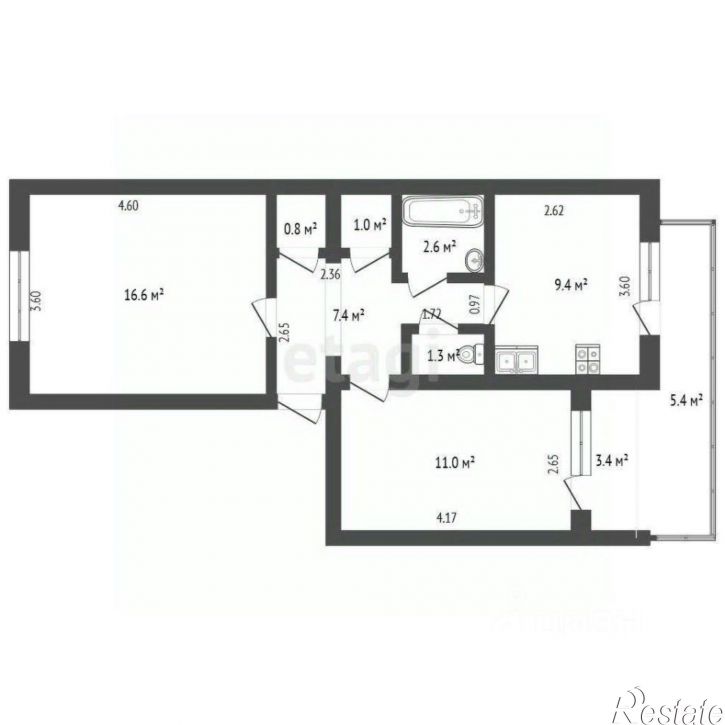 2-комн квартира Интернациональная улица, 32,  д. 32