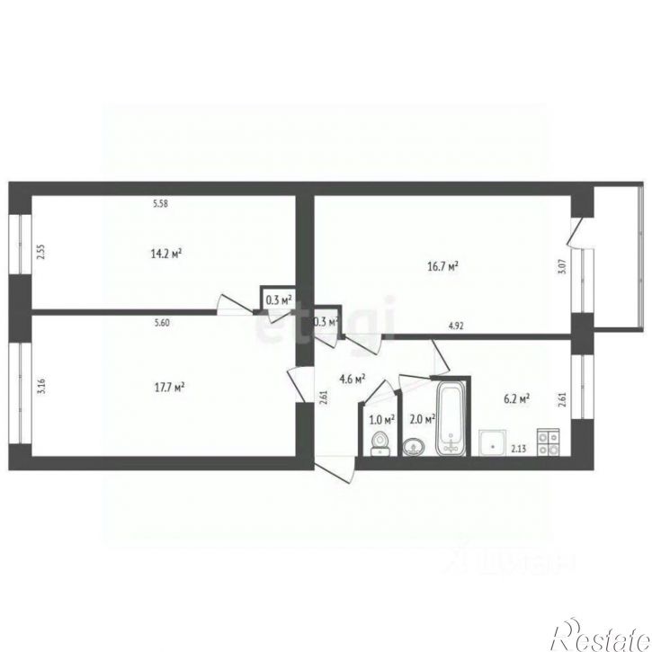 3-комн квартира улица Ленина, 6,  д. 6