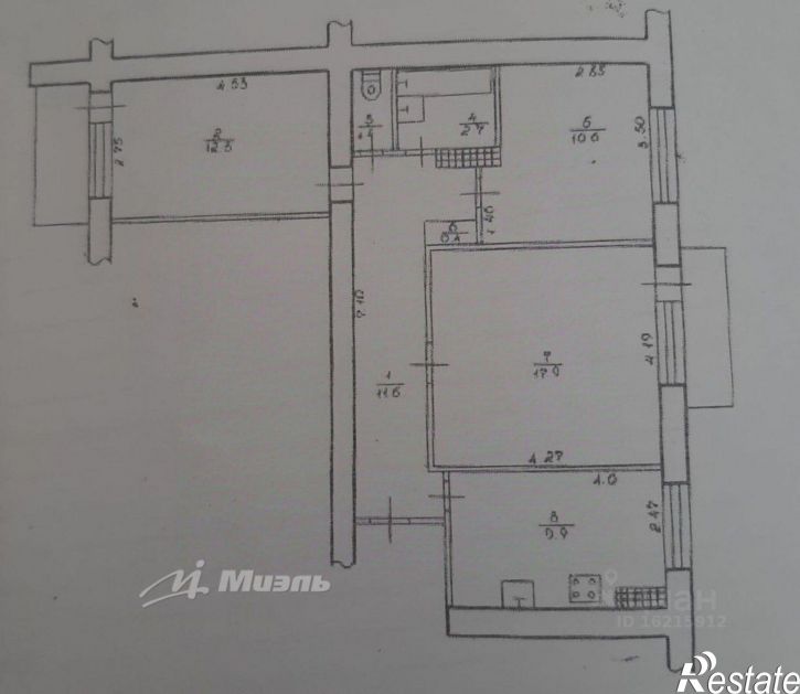 3-комн квартира мкр им Генерала Корявко, 17,  д. 17
