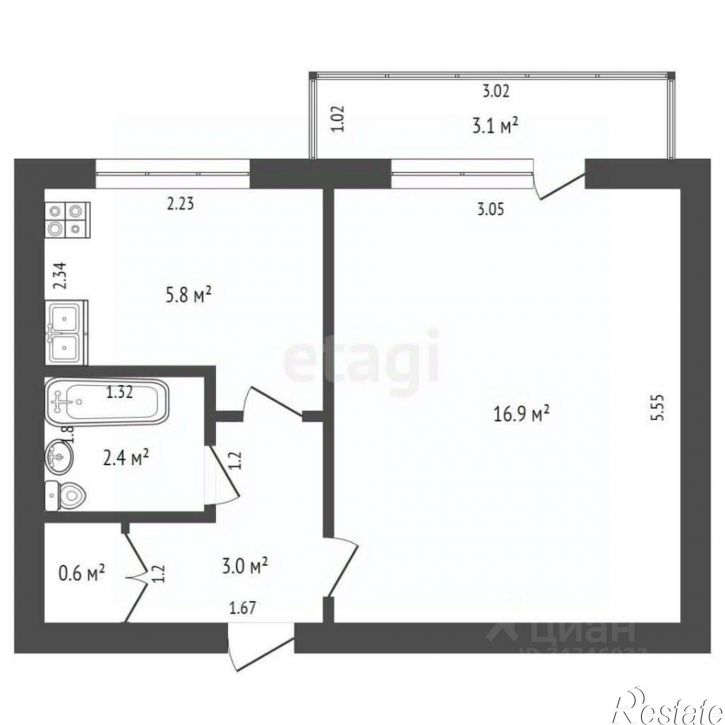 1-комн квартира Механическая улица, 2,  д. 2