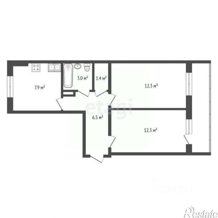 2-комн квартира мкр 10, 19,  д. 19