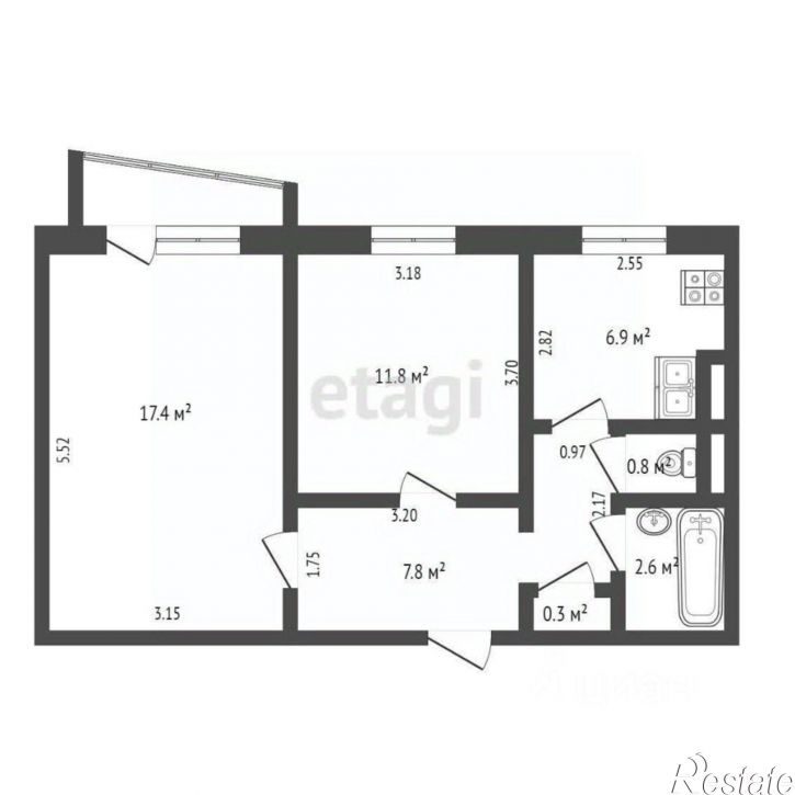 2-комн квартира Механическая улица, 13,  д. 13