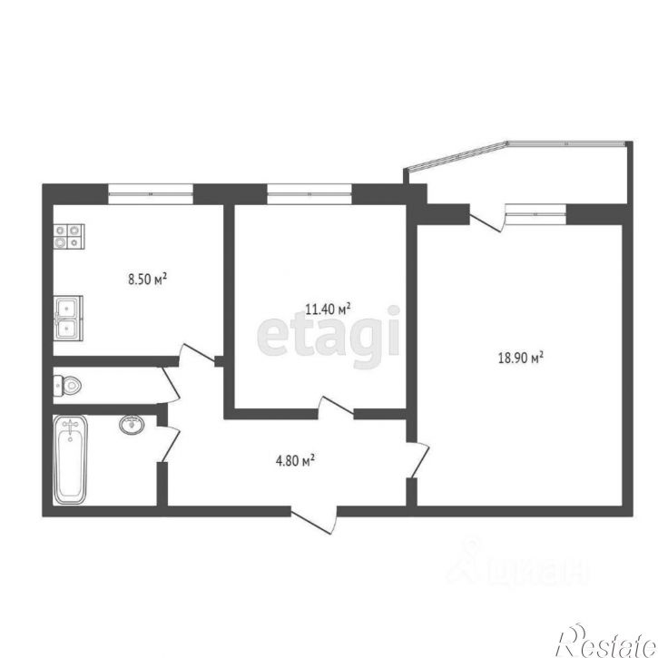 2-комн квартира проспект Героев Десантников, 2,  д. 2