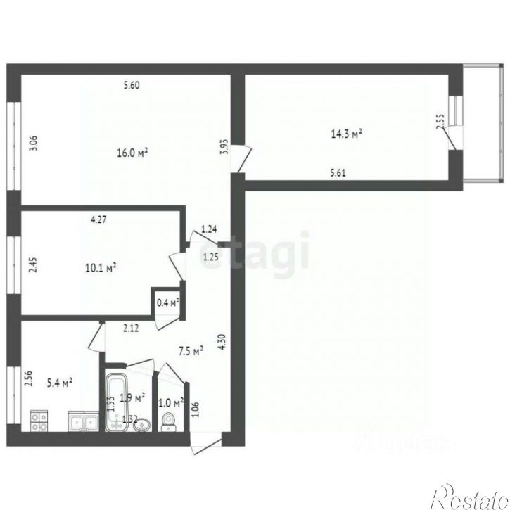 3-комн квартира ул Первушина, 43,  д. 43