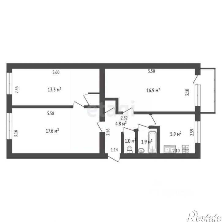 3-комн квартира Херсонское шоссе, 1,  д. 1