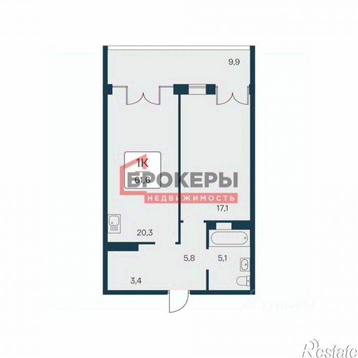 1-комн квартира Севастопольское шоссе, 2А,  д. 2А