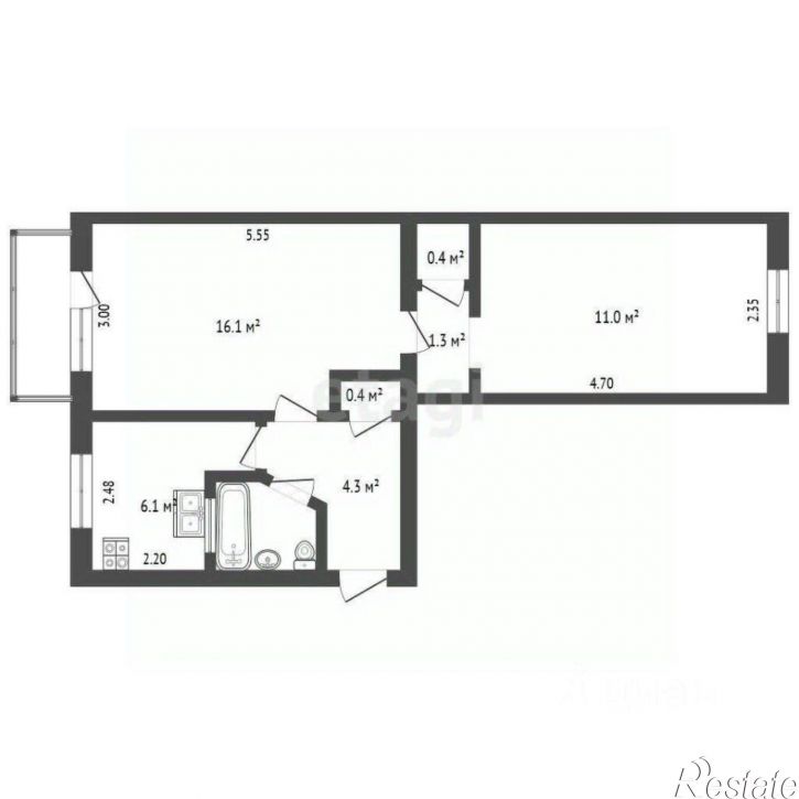 2-комн квартира улица Горпищенко, 41,  д. 41