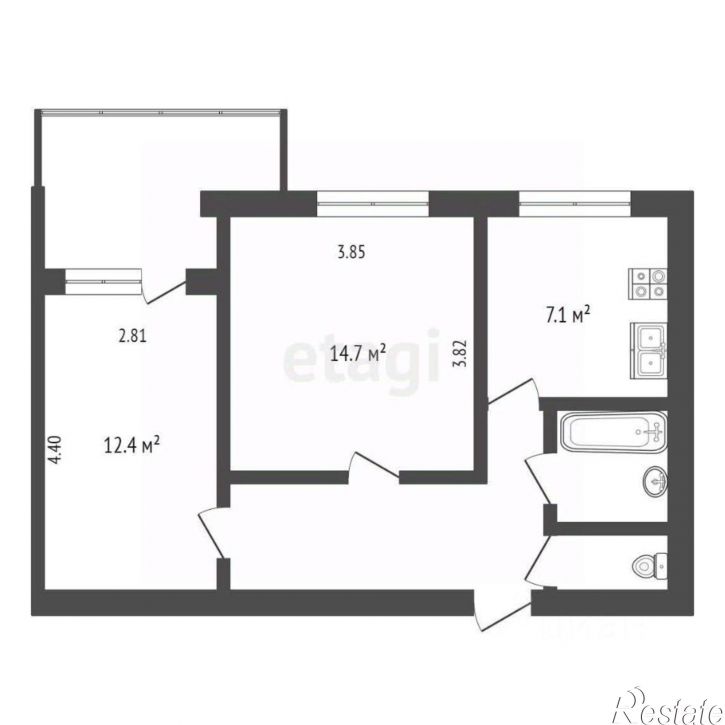 2-комн квартира Симферопольская улица, 11,  д. 11