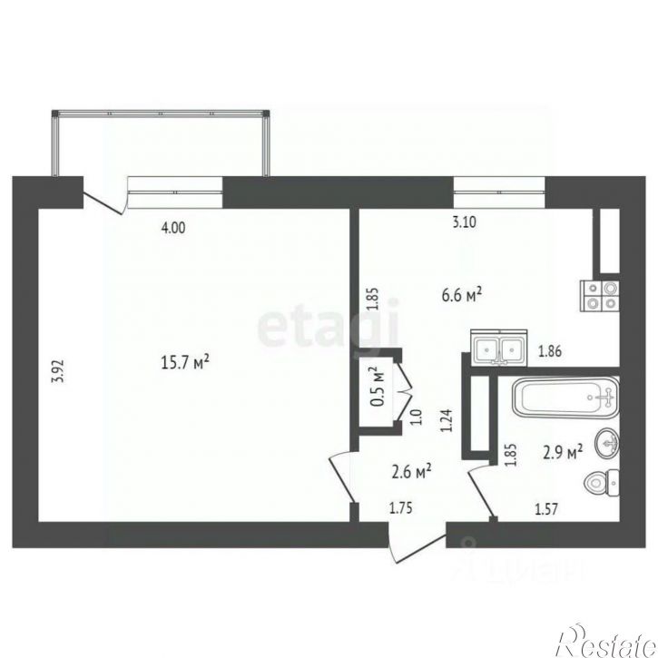 1-комн квартира 1-й микрорайон, 1А,  д. 1А