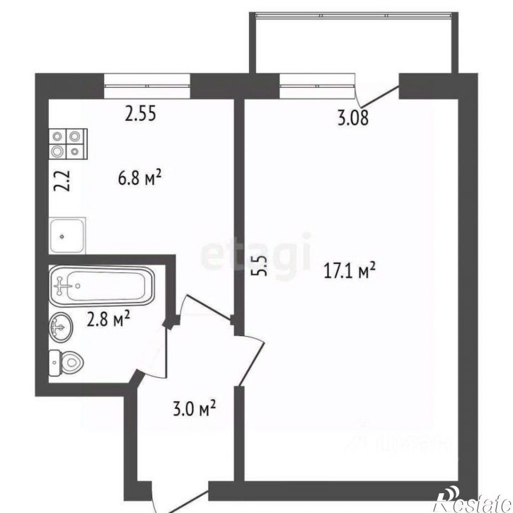 1-комн квартира ул Авиаторов, 17,  д. 17