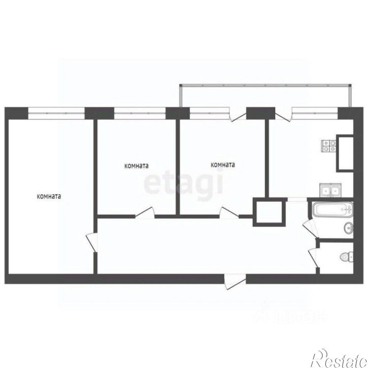 3-комн квартира мкр им Генерала Васильева, 3,  д. 3