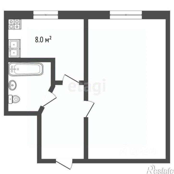 1-комн квартира улица Крестовского, 47,  д. 47