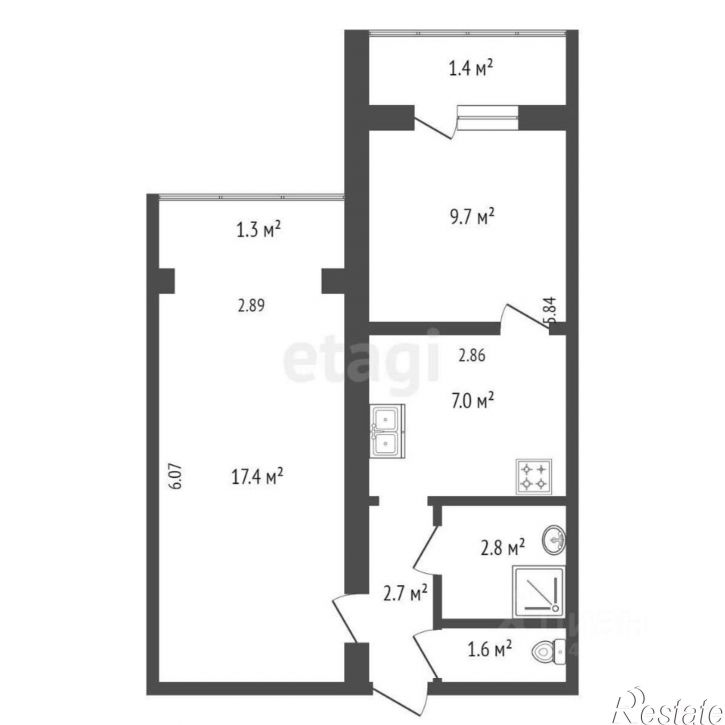 2-комн квартира улица Аллея Дружбы, 61,  д. 61