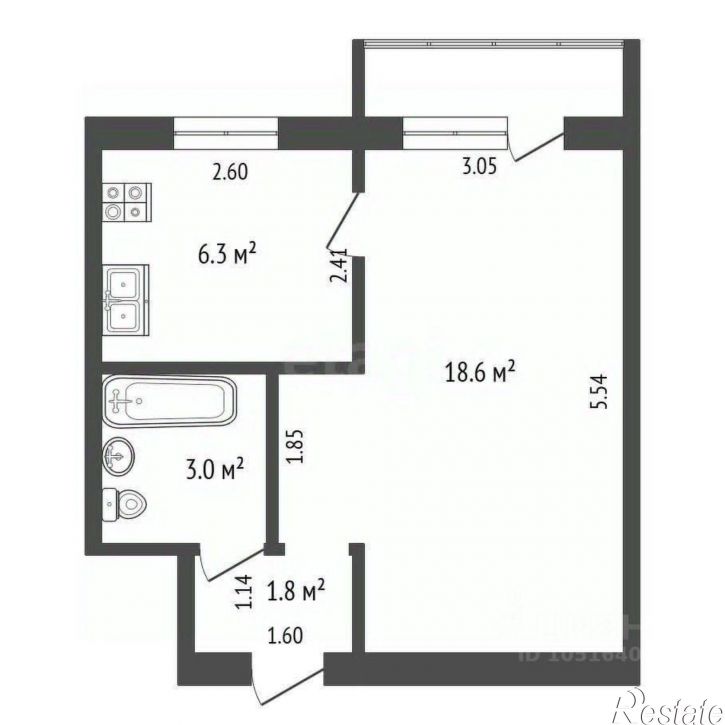 1-комн квартира Новая улица, 5,  д. 5