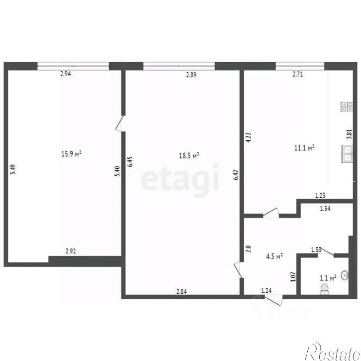 2-комн квартира ул Полевая, 33а,  д. 33а