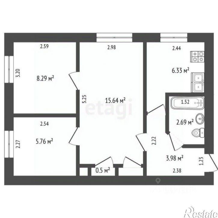 3-комн квартира улица Первушина, 8,  д. 8