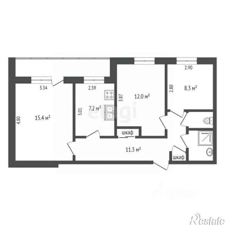 3-комн квартира ул Советская, 1,  д. 1