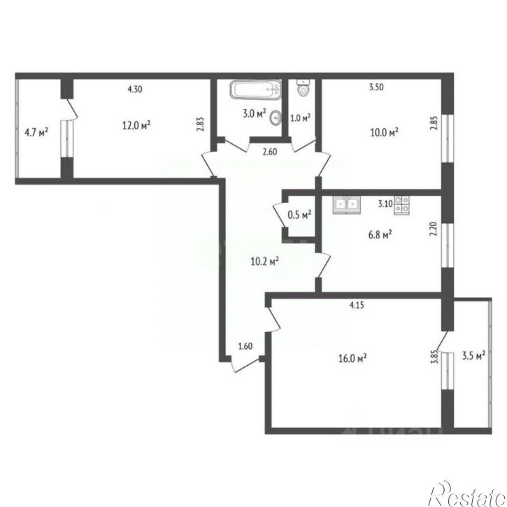3-комн квартира проспект Героев Десантников, 2,  д. 2