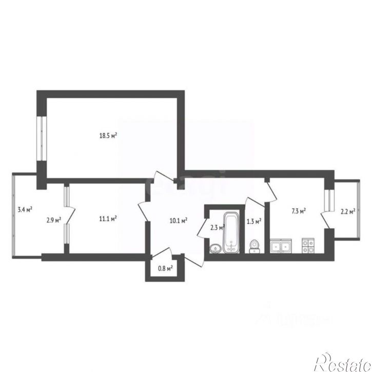 2-комн квартира проспект Героев Десантников, 2,  д. 2