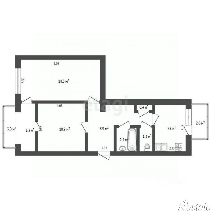 2-комн квартира улица Сырникова, 6,  д. 6