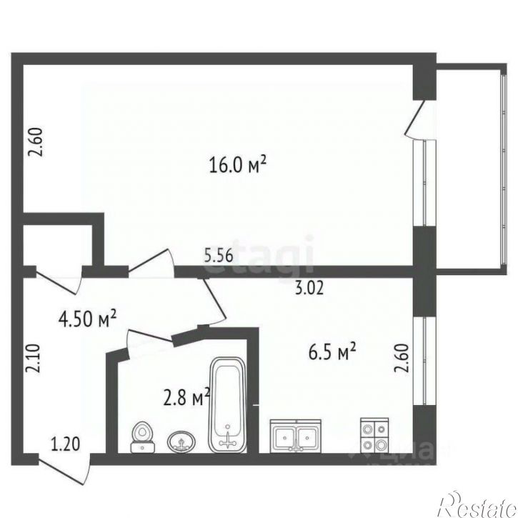1-комн квартира ул Гагарина, 41,  д. 41