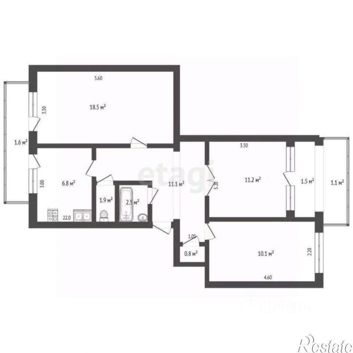 3-комн квартира проспект Героев Десантников, 2,  д. 2