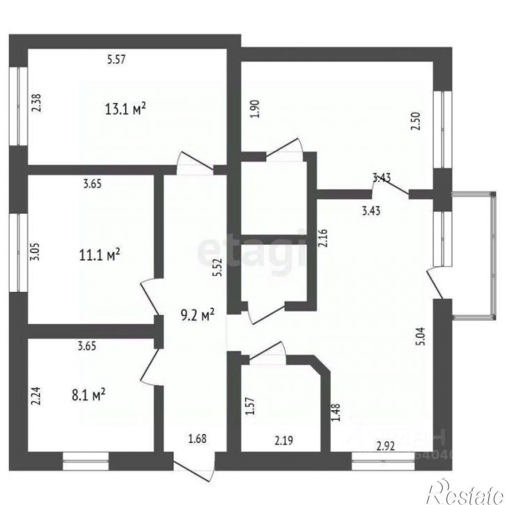 4-комн квартира Центральная улица, 2,  д. 2