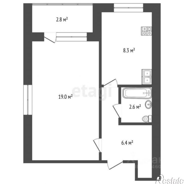 1-комн квартира ул Гагарина, 8,  д. 8