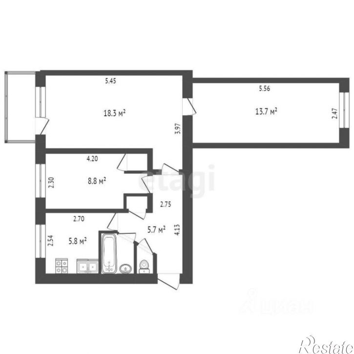 3-комн квартира мкр 2, 7,  д. 7
