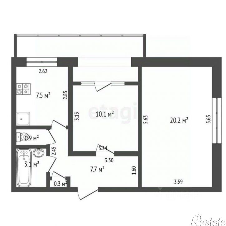 2-комн квартира ул Новая, 9,  д. 9