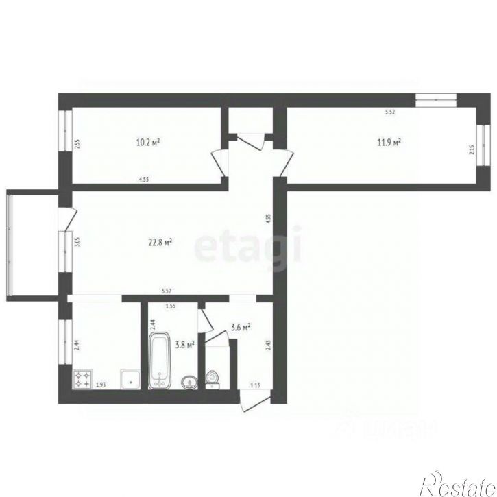 3-комн квартира мкр 2, 18,  д. 18