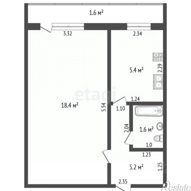 1-комн квартира ул Гагарина, 12,  д. 12