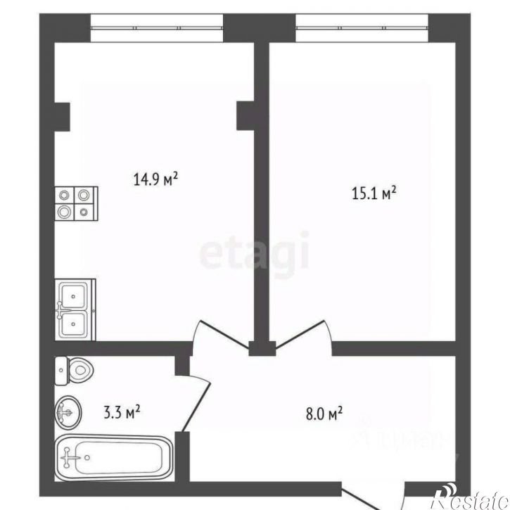 1-комн квартира ул Щедрая, 2,  д. 2
