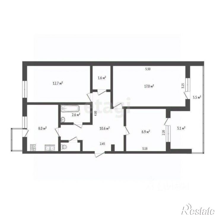 3-комн квартира ул Кооперативная, 19,  д. 19