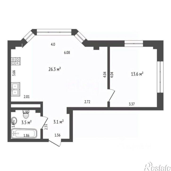 1-комн квартира ул Крымская, 18,  д. 18