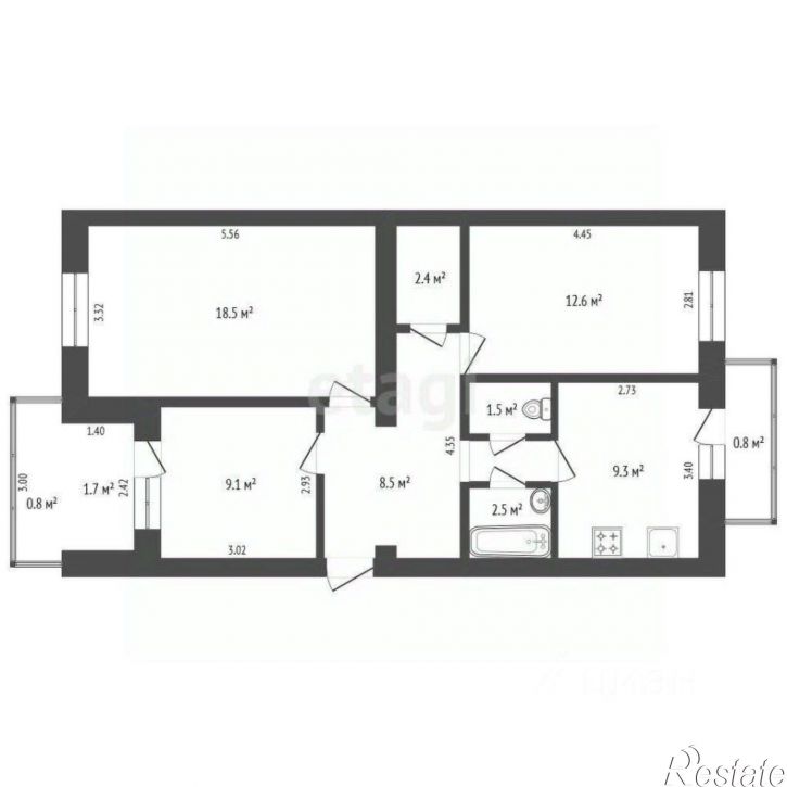 3-комн квартира ул Дзержинского, 25,  д. 25