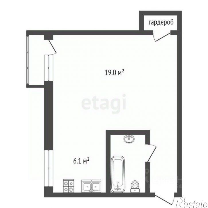 1-комн квартира улица Мира, 13,  д. 13